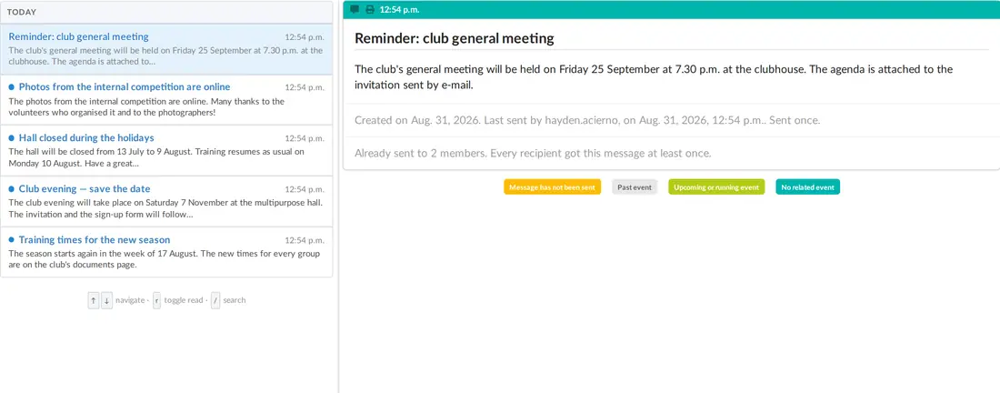 The club inbox