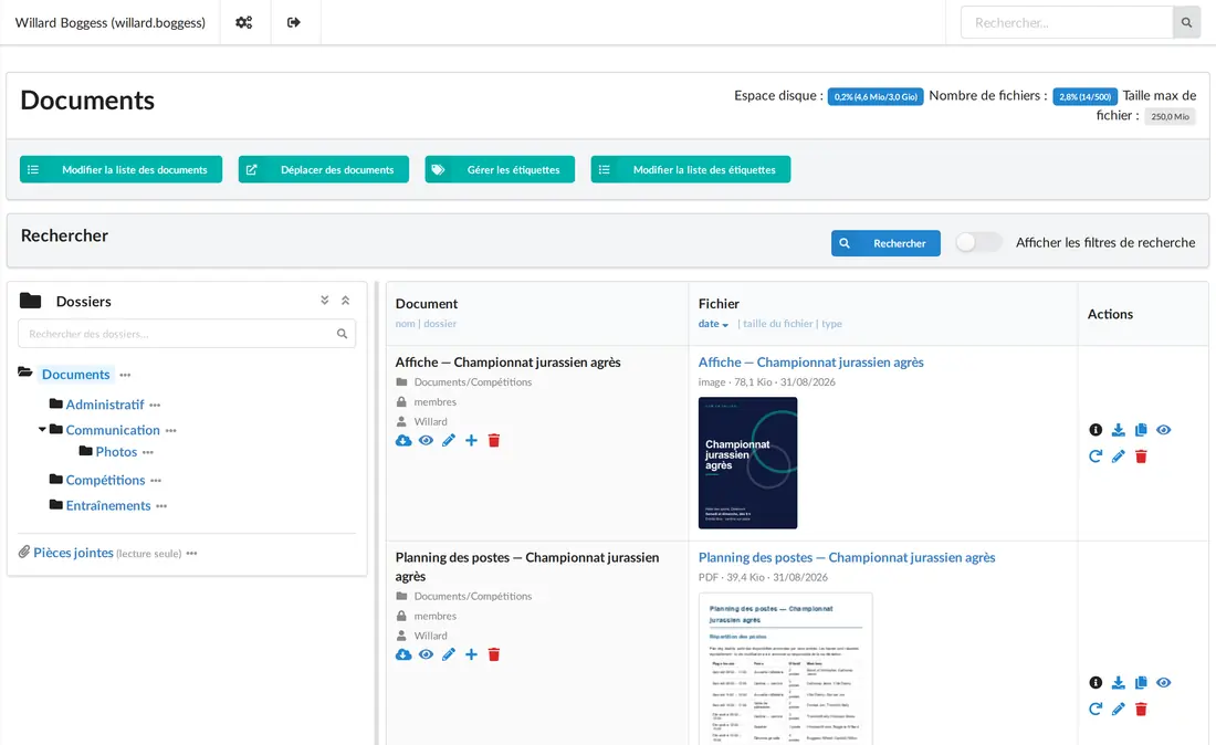 Le gestionnaire de documents